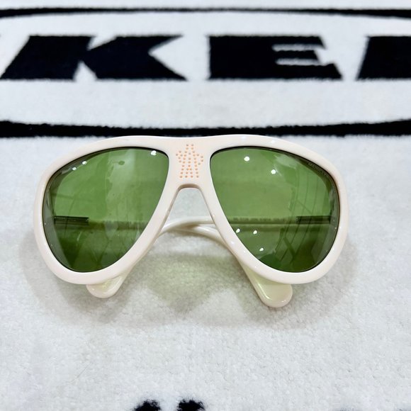 MONCLER LUNETTES Men's ML0128 Polarized Perforated Aviator Sunglasses - Picture 6 of 14